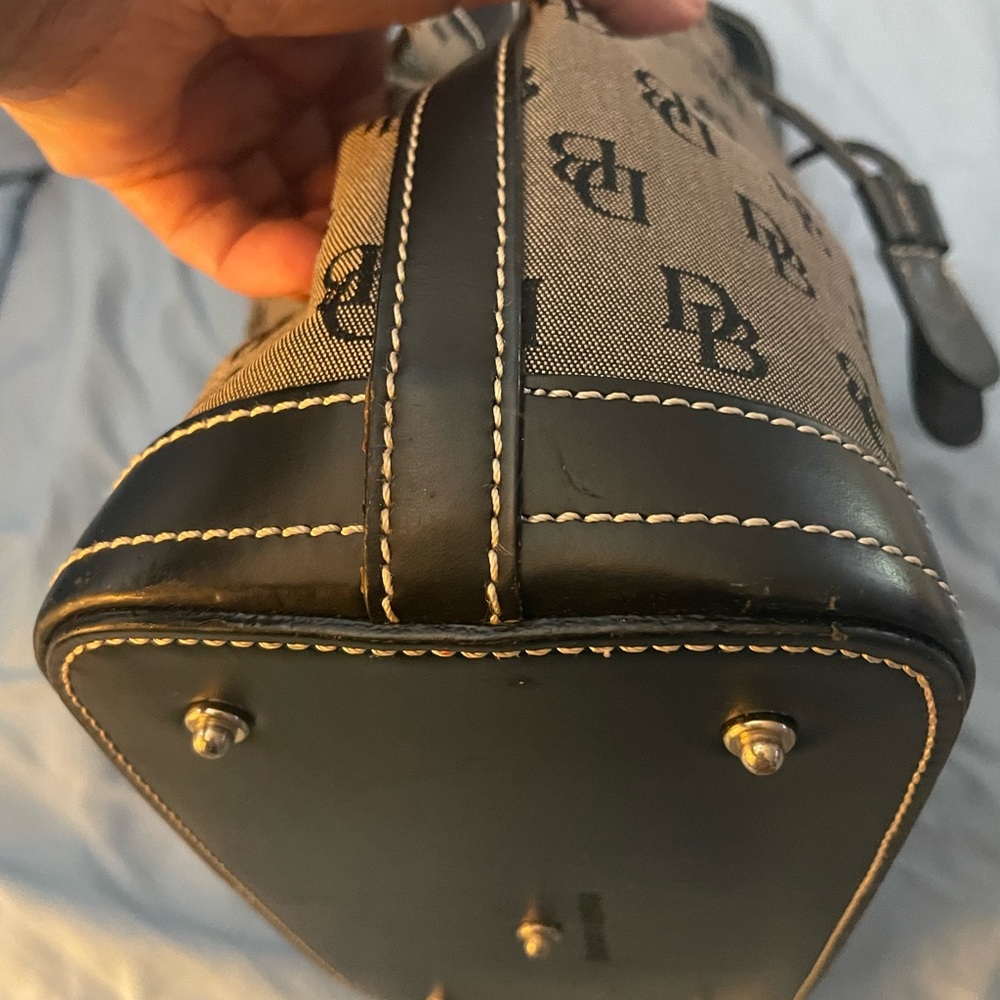 Dooney & Burke Black Monogrammed Bucket Bag. Free shipping - Picture 5 of 8